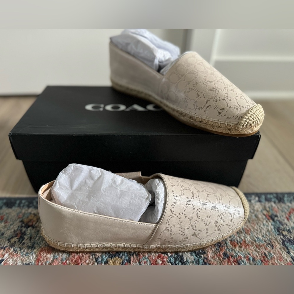 Coach Women's Carley Espadrilles in Chalk, Women’s size 9, NIB.